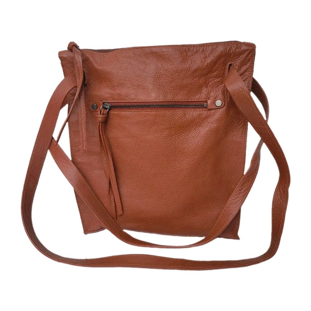 Koba Handcrafted Cinnamon Leather Convertible Backpack Shoulder Bag Large